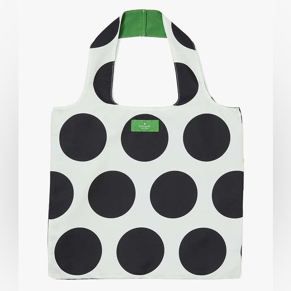 ♠️kate spade Reversible Tote, Dots Solids White Green NWT - Picture 2 of 10